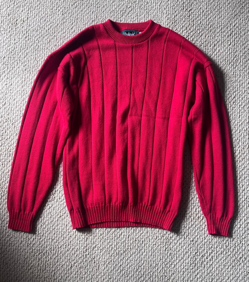 Red Dunbrooke 100% Cotton Ribbed Knit Sweater Size Medium